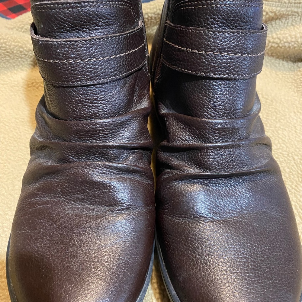 Clark’s ankle boots. Worn but have a lot more life to them